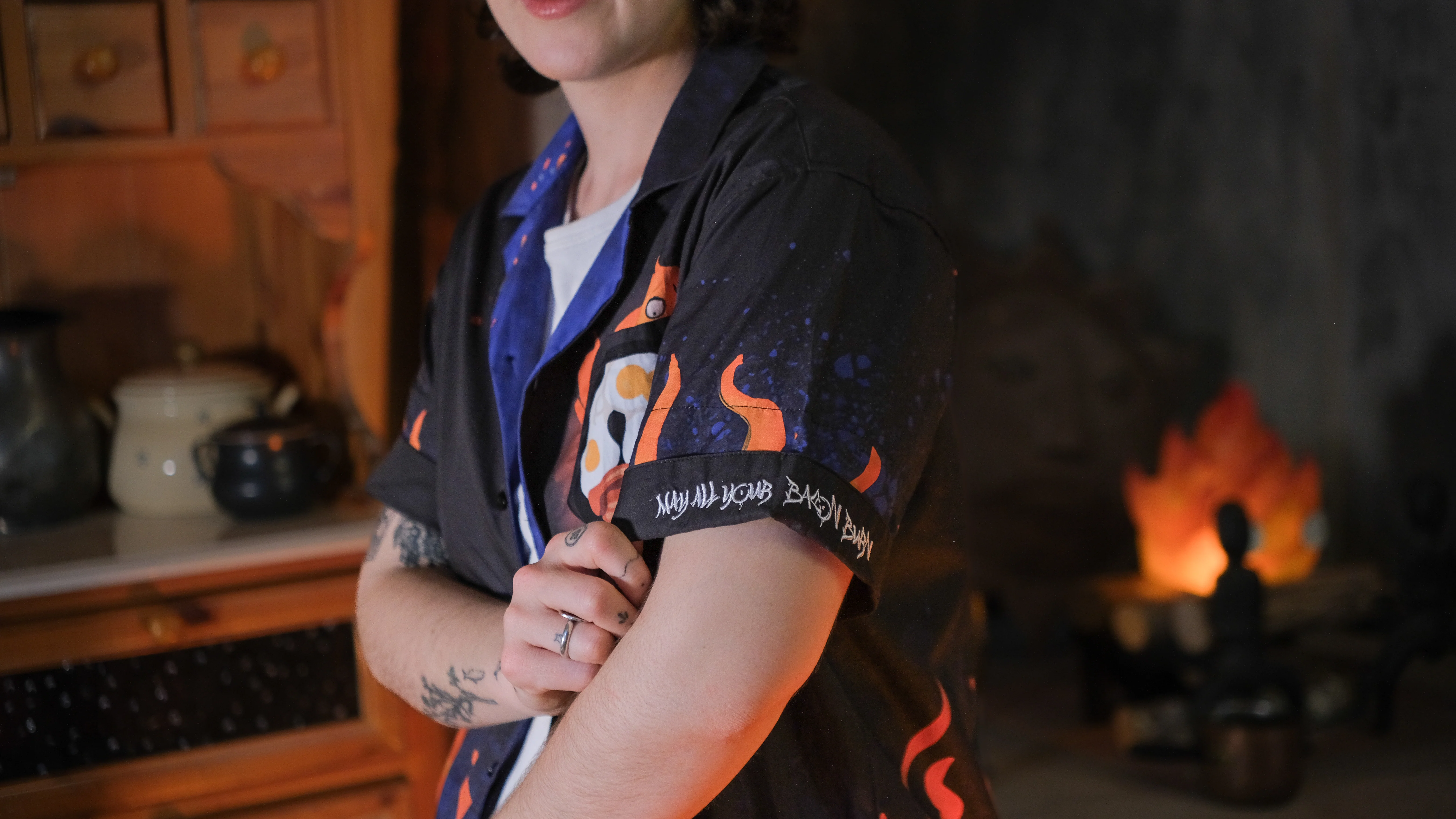 Demonspark Button-Up T-Shirt - Image 2