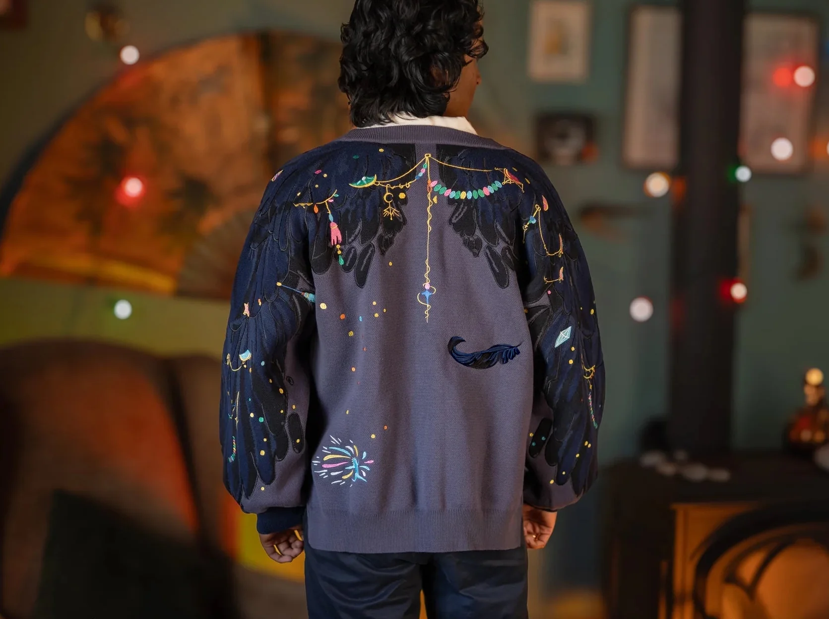 The Wizard of Flame & Feathers // Embroidered Cardigan - Image 8