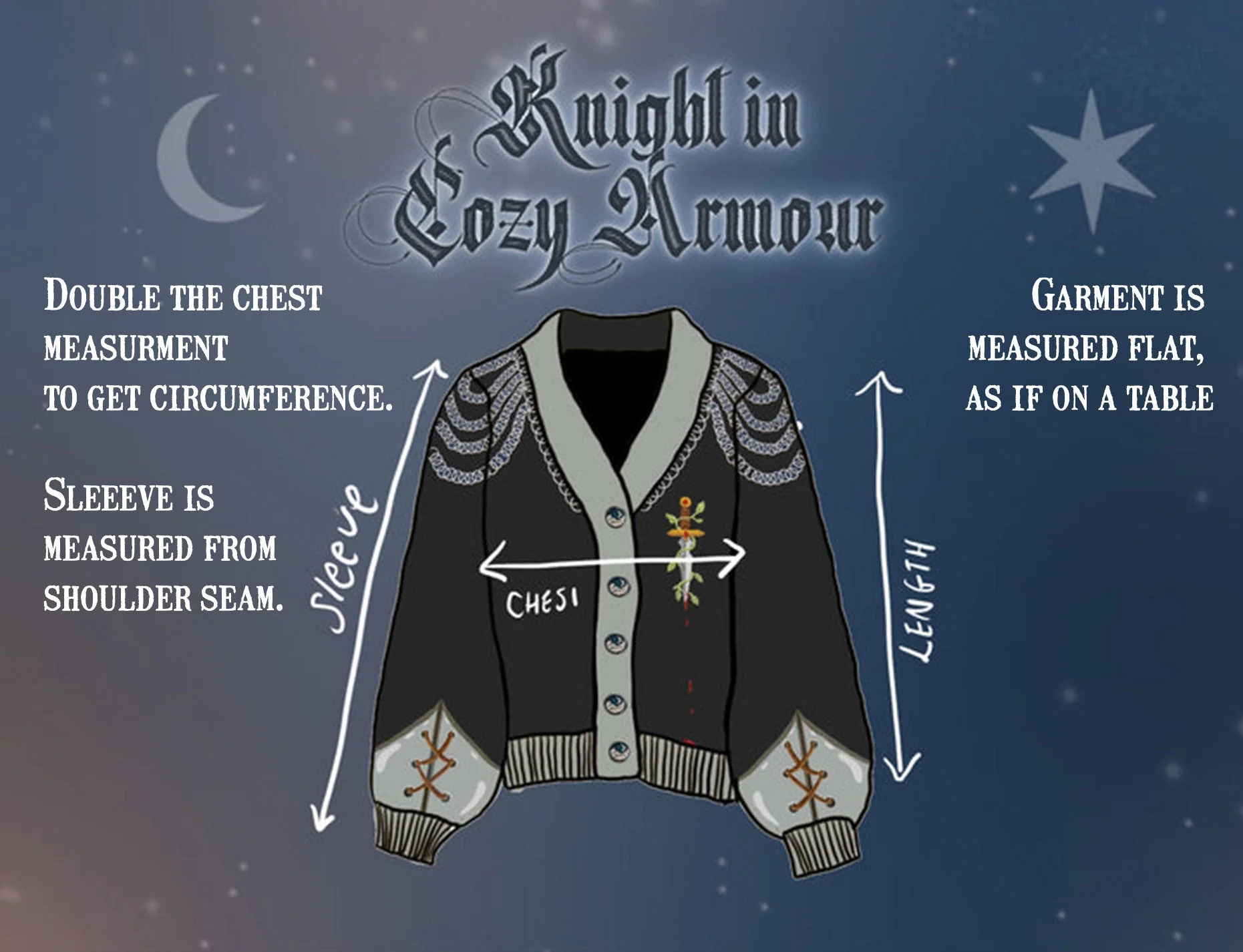 Knight in Cozy Armour Cardigan // The Forget-me-not Knight - Image 11