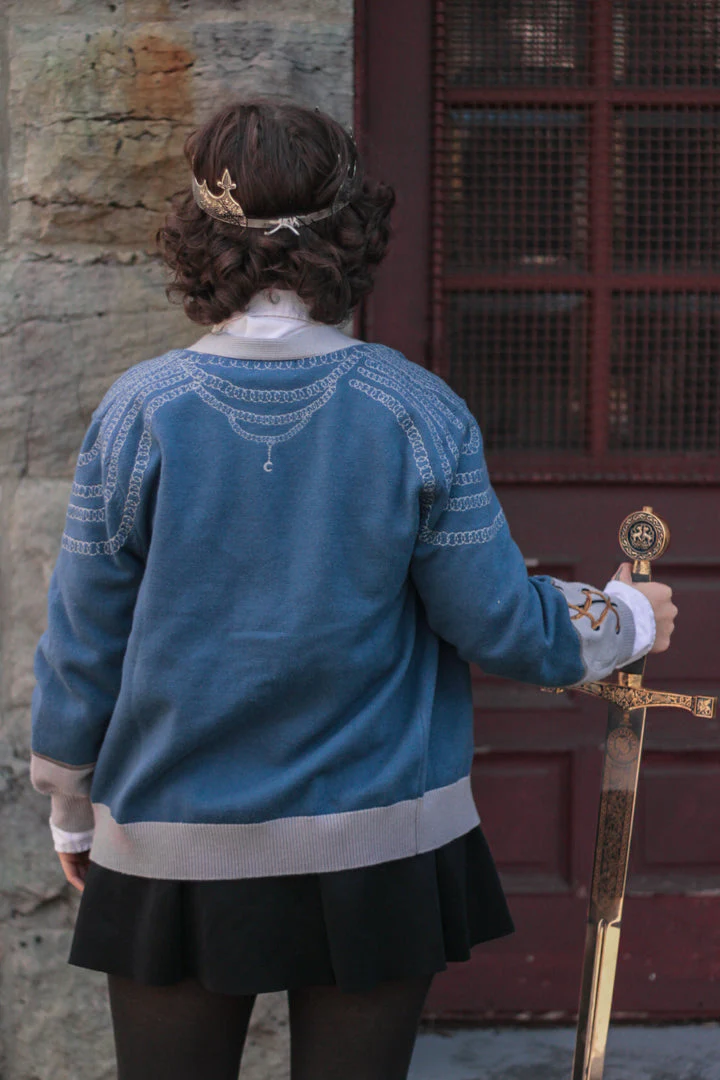 Knight in Cozy Armour Cardigan // The Forget-me-not Knight - Image 4