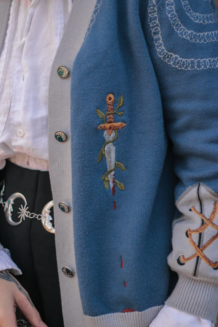 Knight in Cozy Armour Cardigan // The Forget-me-not Knight - Image 7