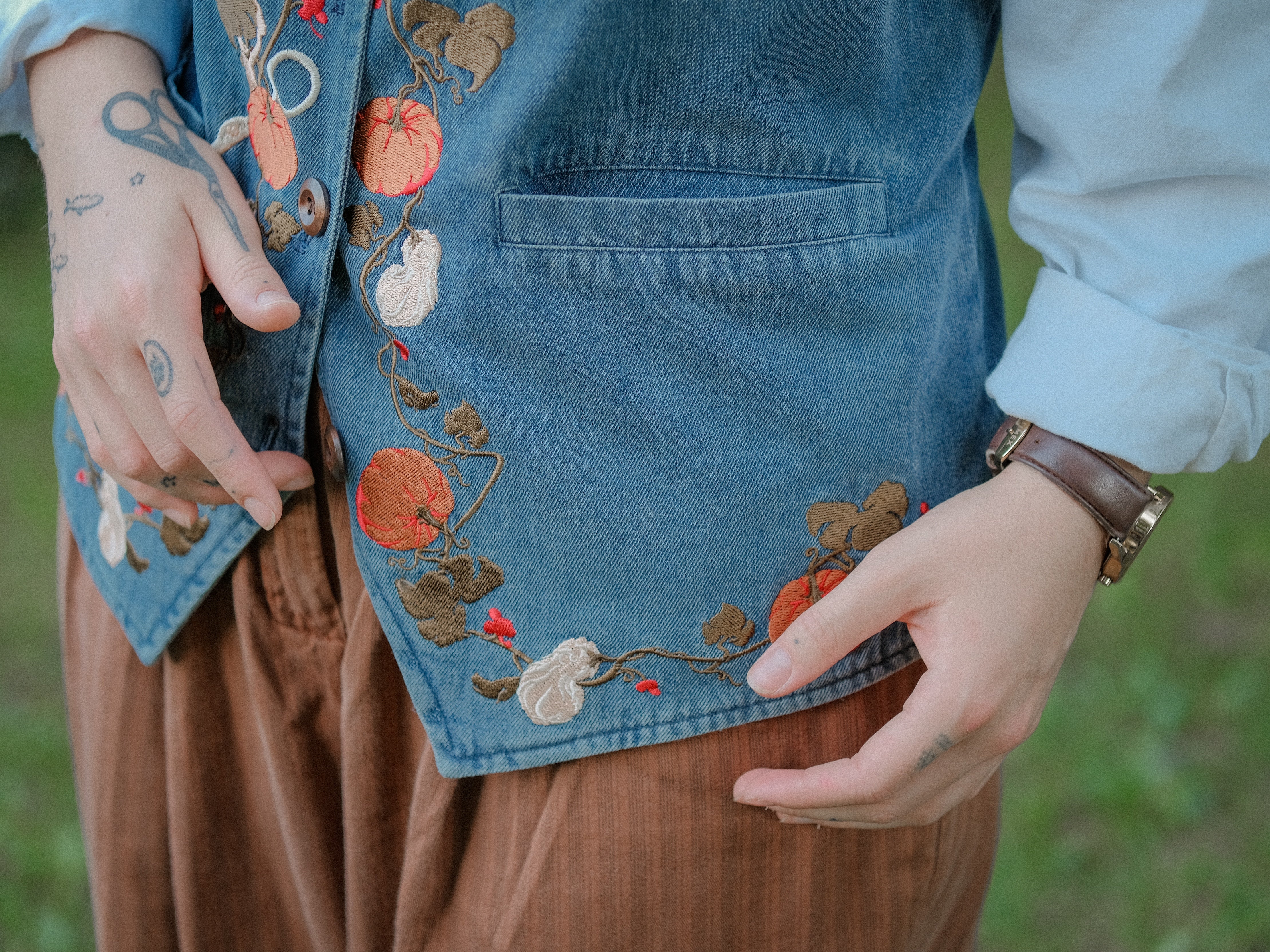 September Days // Full Length Vintage-Wash Denim Vest - Image 6